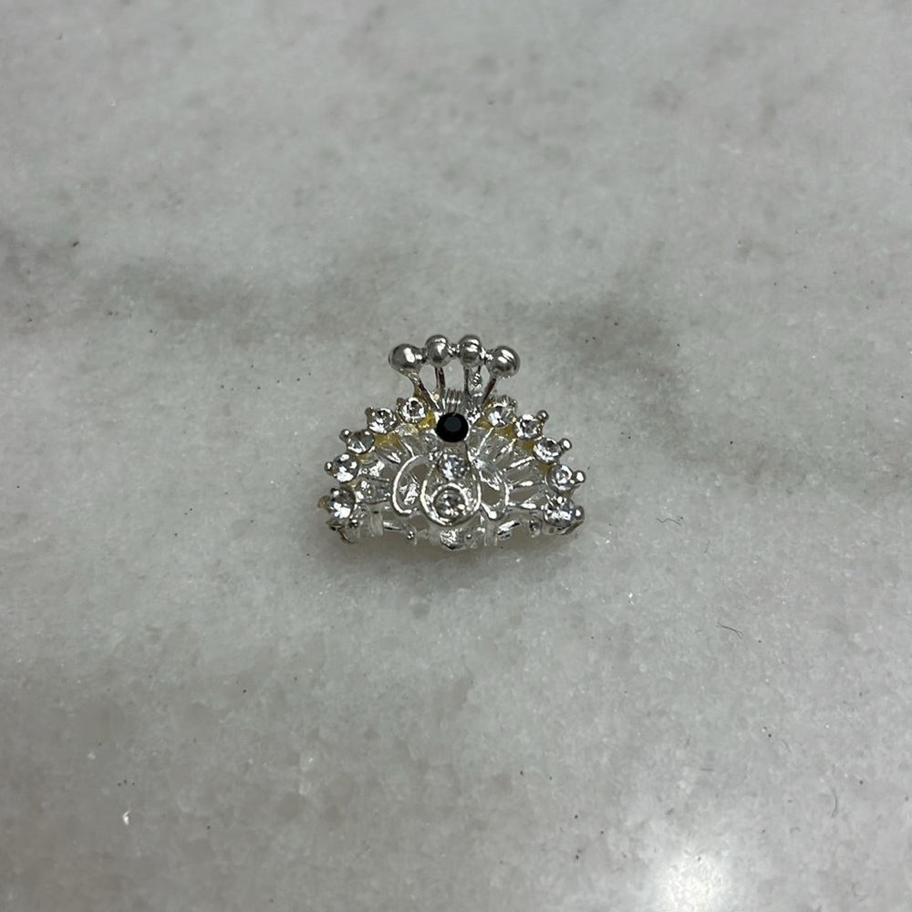 Rhinestone Peacock Animal Cute Adorable Mini Hair Clip